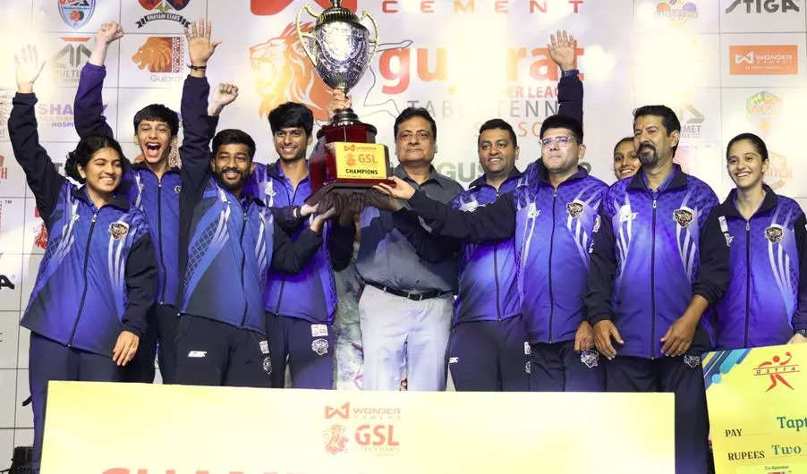 GSL ટેબલ ટેનિસ લીગઃ તાપ્તિ ટાઈગર્સ ટીમ બની ચેમ્પિયન, ફાઈનલમાં શ્યામલ સ્ક્વોડને હરાવી - gsl table tennis league tapti tigers become champions in the first edition