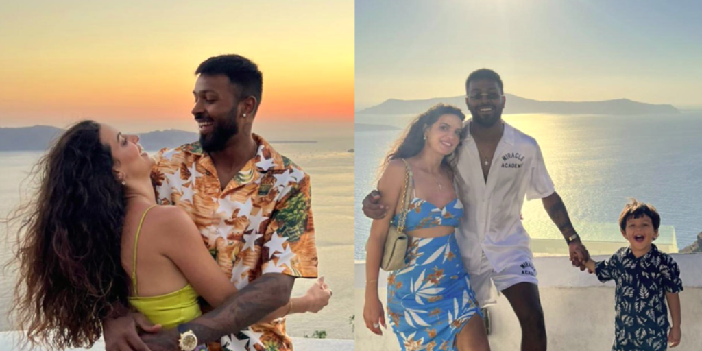 ગ્રીસમાં પત્ની Natasa Stankovic સાથે રોમેન્ટિક થયો Hardik Pandya, દીકરાએ કેમેરા સામે જોઈ આપ્યા અજીબ એક્સપ્રેશન - hardik pandya shares some beautiful pictures with natasa stankovic and agastya from greece vacation