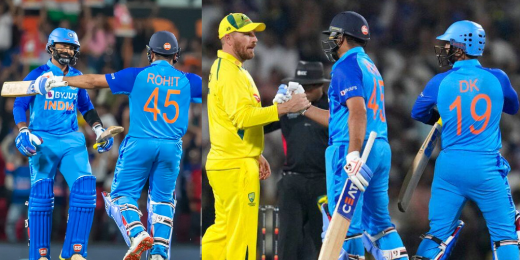 IND vs AUS: માત્ર બે બોલ રમીને હીરો બની ગયો Dinesh Karthik, કેપ્ટન Rohit Sharmaએ રચ્યો ઈતિહાસ - ind vs aus t20 dinesh karthik finishes the match rohit sharma hits the record