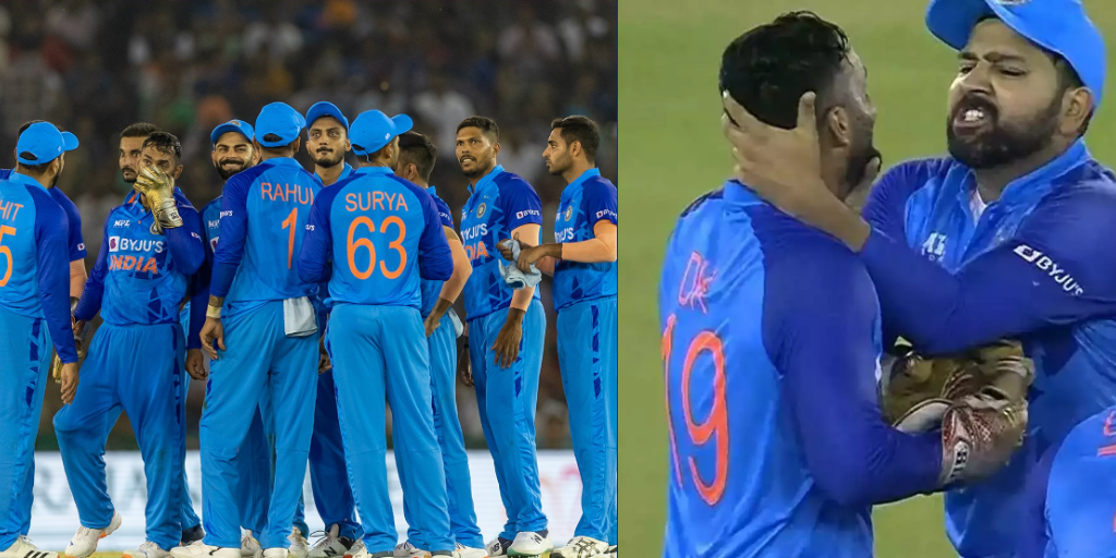 IND vs AUS: Dinesh Karthikએ બે વખત કર્યું એકની એક ભૂલનું પુનરાવર્તન, Rohit Sharmaએ ગુસ્સામાં પકડી લીધું માથું - ind vs aus rohit sharma lost his cool against dinesh karthik