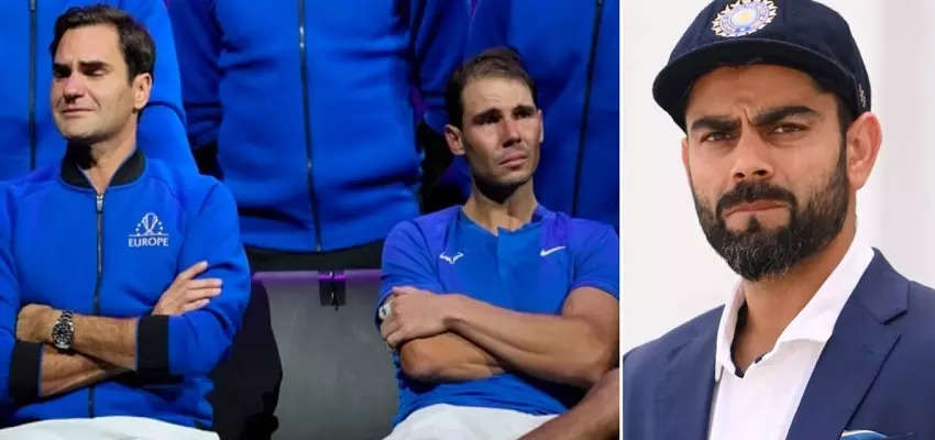 હરીફ Roger Federerની નિવૃત્તિ પર ભાવુક થયો ટેનિસ સ્ટાર Rafael Nadal, જોઈને Virat Kohliએ કહ્યું, 'આ જ સ્પોર્ટ્સની સુંદરતા છે' - virat kohli reacts to rafael nadal getting emotional on roger federer retirement