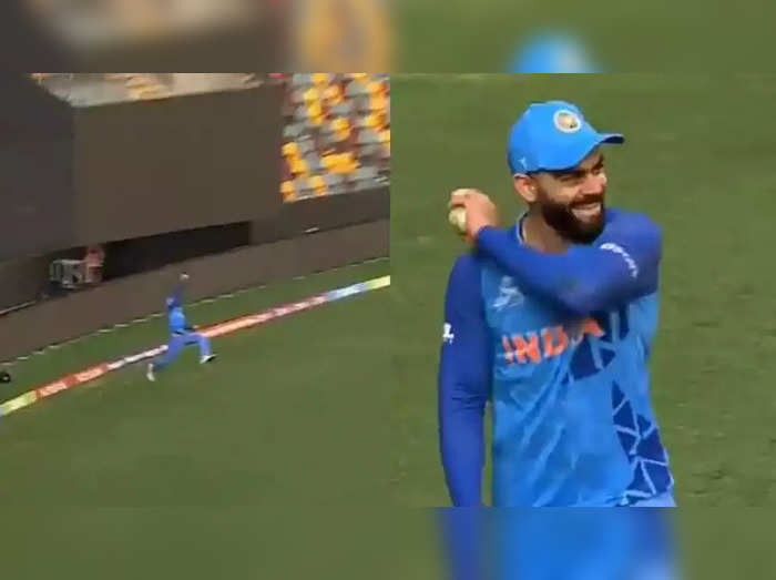 t20 world cup 2022, Video: વિરાટ કોહલીનો 'સુપરમેન' અવરતાર, હવામાં ઉછળી એક હાથે અદ્દભૂત કેચ પકડ્યો - t20 world cup 2022 virat kohli stunning catch against australia in warm up match watch video