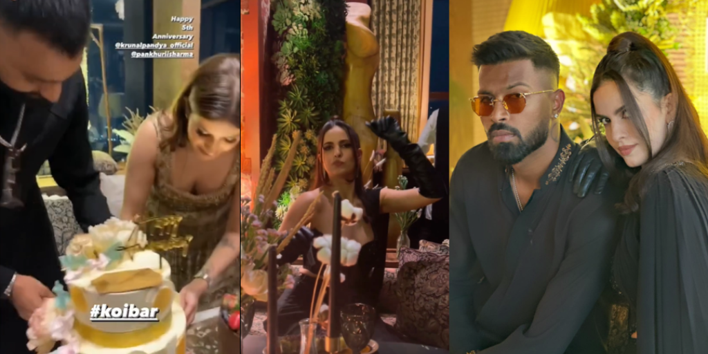 Hardik Pandya, Krunal Pandya અને Pankhurii Sharmaની એનિવર્સરી પર પાર્ટી, Hardik Pandya અને Natasa Stankovicએ કર્યું ટ્વિનિંગ - krunal pandya pankhurii sharma celebrates 5th anniversary hardik pandya natasa stankovic twinned in black