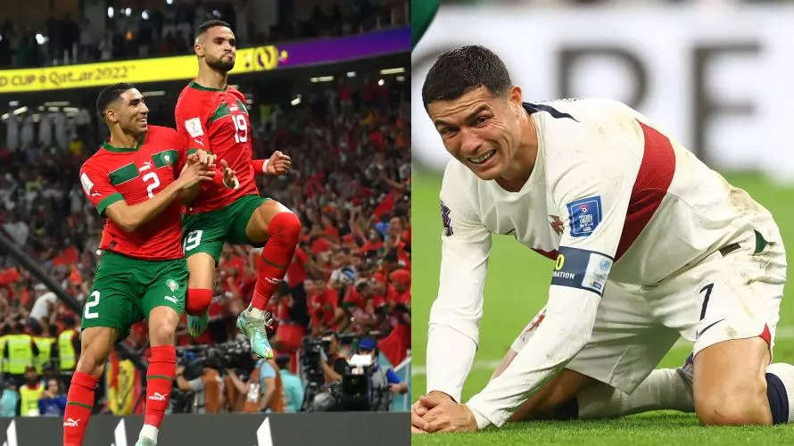 cristian ronaldo, FIFA WC: પોર્ટુગલને બહાર ફેંકી મોરોક્કોએ રચ્યો ઈતિહાસ, ધ્રુસ્કે ધ્રુસ્કે રડી પડ્યો રોનાલ્ડો - fifa world cup 2022 morocco shock cristiano ronaldos portugal 1 0 to reach historic semi finals