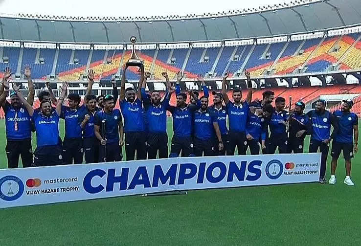 vijay hazare trophy, વિજય હઝારે ટ્રોફીઃ શેલ્ડન જેક્સનની લાજવાબ સદી, મહારાષ્ટ્રને હરાવી સૌરાષ્ટ્ર ચેમ્પિયન - sheldon jacksons unbeaten century guides saurashtra to vijay hazare title against maharashtra