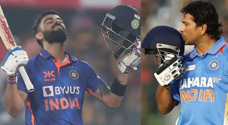 virat kohli records, ભારત વિ. શ્રીલંકા પ્રથમ વન-ડેઃ કિંગ કોહલીએ ફટકારી સળંગ બીજી સદી, સચિનનો મોટો રેકોર્ડ જોખમમાં - india vs sri lanka 1st odi virat kohli 45th ton equals sachin tendulkar record
