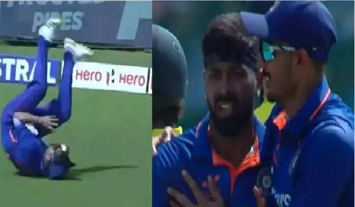hardik pandya, ગિલે છોડ્યો કેચ, પછી બાઉન્ડ્રી પર કુલદીપની કમાલઃ હાર્દિકના ચાર બોલમાં થયો ડ્રામા - india vs australia 3rd odi chennai drama in hardik pandyas over