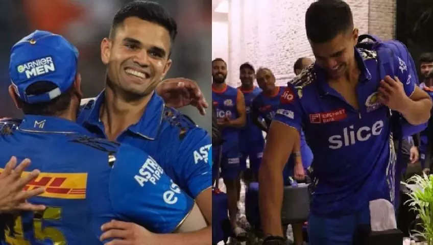 arjun tendulkar first ipl wicket, વિડીયોઃ જુઓ કેવી રીતે મુંબઈ ઈન્ડિયન્સે અર્જુન તેંડુલકરની પ્રથમ વિકેટની ઉજવણી કરી - ipl 2023 how mumbai indians celebrated arjun tendulkar's maiden ipl wicket