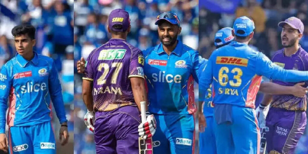ipl 2023 controversy, એક ઈશારો અને વિવાદ શરૂ, MI ને KKRના ખેલાડી ઝઘડ્યા; શાંત કરવા ગયેલા સૂર્યકુમારને ભરવો પડ્યો દંડ! - a hint and controversy started mi tussled with kkr players suryakumar who went to pacify had to pay a fine